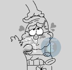 ball_fondling balls blowjob blush boner enterman gay gnome gravity_falls hand_on_head looking_up male male_only penis precum precum_drip self_upload size_difference toony