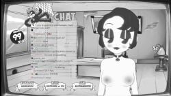 female monochrome nude pumpkin_potion virtual_youtuber vtuber