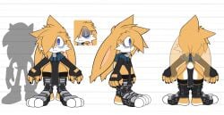 0r0 0r0ch1 3_toes anthro back_view bare_thighs barefoot big_butt big_feet bottom_heavy bottom_heavy_male bunny bunny_ears character_sheet collar eyebrows eyeshadow fan_character femboy fingerless_gloves front_and_back front_view height_chart jacket lagomorph lagomorph_humanoid large_ass long_dress long_feet long_gloves mobian mobian_(species) oc original_character rabbit rear_view sonic_(series) sonic_the_hedgehog_(series) thick_thighs toeless_footwear toeless_stockings