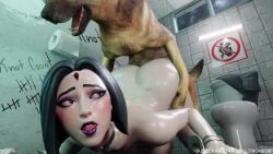 1animal 1boy 1girls 3d ambiguous_penetration animal_penis animated bare_arms bare_back bare_legs bare_shoulders bare_thighs bathroom big_ass big_breasts bonkge bouncing_ass bouncing_butt canine closed_eyes clothing dc doggy_style domestic_dog female female_focus feral_on_female fortnite indoors jiggling_ass looking_at_viewer male moaning moaning_only nipples on_the_floor open_mouth penetration public_bathroom purple_eyes purple_hair purple_skin raven_(dc) raven_(fortnite)_(dc) sex sound sound_effects suzy_qlewd tagme teen_titans thick_thighs thighhighs video voice_acted zoophilia
