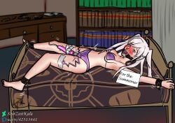 1girls alternate_costume armpits bare_arms bare_legs bare_midriff barefoot bed bikini blush bondage book bookshelf bound bound_to_bed braid breasts cleavage crying crying_with_eyes_open drooling egg_vibrator female female_only femsub fire_emblem fire_emblem_awakening fire_emblem_heroes gag gift heavy_blush indoors legs lock looking_at_viewer medium_breasts medium_hair midriff motion_lines nintendo o-ring o-ring_bikini official_alternate_costume on_back on_bed open_mouth open_mouth_gag purple_bikini purple_swimsuit red_eyes restrained ring_gag robin_(female)_(summer)_(fire_emblem) robin_(fire_emblem) robin_(fire_emblem)_(female) saliva saliva_trail self_bondage sex_toy shirleyyzaida sideboob smile solo stationary_restraints sweat swimsuit tape tongue twintails underboob vaginal_penetration vibrator vibrator_in_pussy vibrator_on_pussy