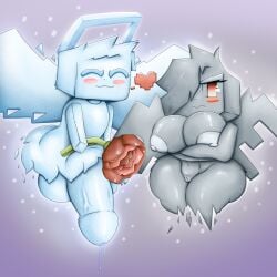 allay_(minecraft) anthro breasts breasts_out cute horny horny_female horny_male male minecraft minecraft_mob not_furry penis pussy vex_(minecraft)