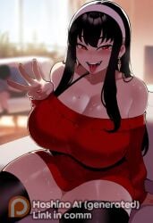 1girls ahe_gao ai_generated alternate_breast_size arms_up clothed clothing fellatio fellatio_gesture female female_only highres hoshino_ai_(generated) human living_room looking_at_viewer lying naked naughty_face portrait sofa solo spy_x_family thiccwithaq_(ai_style) three_quarter_view tongue tongue_out yor_briar yor_forger
