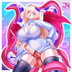 1futa ahe_gao animal_penis areolae balls blonde_hair bottomless breasts cleavage clothed clothing cum ejaculation erection futa_only futanari hands-free handsfree_ejaculation hime_hajime horsecock horsecock_futanari huge_cock human human_with_animal_genitalia human_with_horsecock jnstudio light-skinned_futanari light_skin long_hair nipples orgasm partially_clothed penis rolling_eyes solo standing tentacle tentacles thighhighs tongue tongue_out virtual_youtuber vshojo