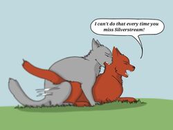 ambiguous_gender cheating feline feral firestar_(warriors) fur gay gay_sex graystripe_(warriors) grey_fur male male/ambiguous male/male mammal red_fur sex thathornycat warriors_(cats)