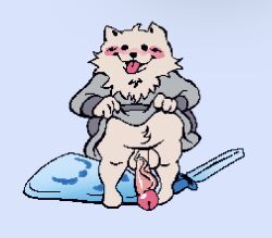 2d anthro blush enterman hyper hyper_penis lesser_dog long_penis male male_only penis undertale undertale_(series)