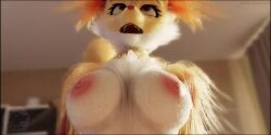 3d animated anthro anthro_focus anthro_penetrated areola ass balls bodily_fluids breasts breeding_request cowgirl_position cum cum_from_pussy delphox furromantic nintendo pokemon pokemon_(species) sound tagme video