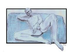 bed_buddy birthday_suit cock cock_out dick fit_male gay gay_male hand_drawn handdrawn handdrawn_art hard_on male male_only naked naked_male nude nude_male pencil pencil_(artwork) pencil_sketch sketches_by_adab skinny_male