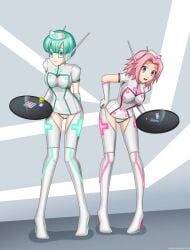 2girls blue_eyes blue_hair breasts bulma_briefs crossover dragon_ball dress drugs female female_only gloves green_eyes headset high_heel_boots high_heels holding_tray hypnosis looking_at_viewer medium_breasts milf mind_control multiple_girls naruto needle nurse nurse_cap nurse_uniform panties pill_bottle pills pink_hair rosvo sakura_haruno short_hair syringe thigh_boots thighhighs tray white_dress white_panties