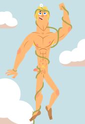 blonde_hair circumcised cloud geoff_(tdi) male male_focus male_only milosnastyac muscular sky total_drama_island vines