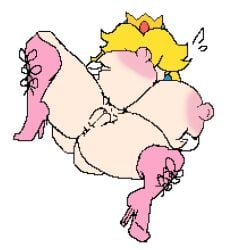 1girls alternate_breast_size blonde_hair crown exposed_breasts exposed_nipples exposed_pussy female female_only full_body high_heel_boots high_heels keelgabeytheart leggings mario_(series) paper_mario paper_peach princess princess_peach simple_background solo solo_female thick_thighs white_background