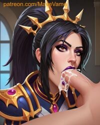 ai_generated black_hair blizzard_entertainment blowjob cock_sucking cum cum_in_mouth diablo li-ming mave_vame semen sucking_penis