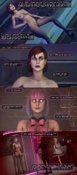 3d absurdres bimbofication bottomless breasts comic commander_shepard female_only femdom femshep femsub happy_trance high_heels huge_breasts large_breasts mass_effect nude raptor4d4 smile spiral_eyes standing standing_at_attention symbol_in_eyes tech_control text topless transformation