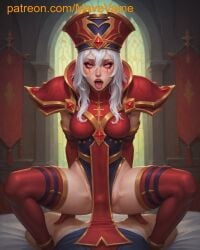 ahe_gao ahegao_face ai_generated cowgirl_position mave_vame open_mouth red_eyes riding_penis rolling_eyes sally_whitemane sex tongue tongue_out white_hair world_of_warcraft