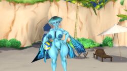 beach big_breasts breasts female hi_res humanoid marine nintendo nude ocarina_of_time princess_ruto solo sonicthebitch sport the_legend_of_zelda volleyball zora