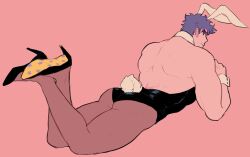 ass battle_tendency bunny_boy bunny_ears bunny_tail bunnysuit jojo's_bizarre_adventure joseph_joestar looking_back male male_only muscular_male