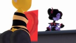1boy 2girls 3d 3d_animation animated armless_female big_condom condom condom_wrapper cum cumming curvy_female dialogue excessive_cum huge_ass huge_breasts huge_condom hyper hyper_genitalia hyper_penis kit_(uwotinfokm8) kitty_(under(her)tail) looming looming_over monster_kid muffet no_arms no_sound offscreen_character offscreen_male pulsating_cock shadow shop shopping tagme text throbbing throbbing_penis undertale undertale_(series) uwotinfokm8 video white_background