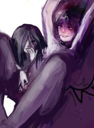 bodily_fluids bound_wrists finger_licking fingering_pussy fingers flat_chest forsaken_(roblox) roblox roblox_game robloxian self_upload sweating tagme tagme_(artist) tail tail_wagging two_time