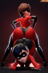 2girls big_ass daughter fat_ass female female_only helen_parr low_res lowres mother mother_and_daughter multiple_girls smitty34 the_incredibles violet_parr