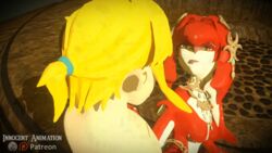 1boy 3d animated breath_of_the_wild female fish fish_girl furry innocentanimation interspecies link male mipha monster_girl the_legend_of_zelda zora