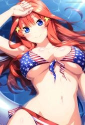 ai_anime_art ai_generated ai_hands american_flag_bikini go-toubun_no_hanayome nakano_itsuki