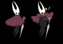breasts exposed_breasts exposed_pussy female hollow_knight hornet_(hollow_knight) jo-vee-al nipples pussy wardrobe_malfunction windy
