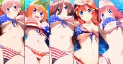 ai_anime_art ai_generated american_flag_bikini go-toubun_no_hanayome nakano_ichika nakano_itsuki nakano_miku nakano_nino nakano_yotsuba