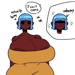 1girls areolae_bigger_than_head dark-skinned_female huge_breasts large_areolae looking_at_viewer repomorame tagme