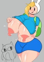 1girls adventure_time ass big_breasts blush erect_nipples erection female fionna_the_human_girl leo_el_random thick_thighs thighs