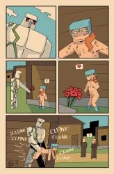 ! 1boy 1futa ? alex_(minecraft) anal anal_orgasm anal_penetration anal_sex armpit_hair armpits ass balls breasts comic cum cum_from_penetrated cum_while_penetrated cumshot flower functionally_nude functionally_nude_male futa_on_male futanari futanari_penetrated gay ginger helmet iron_golem_(minecraft) larger_male male male/futa male_on_futa male_penetrating minecraft nipples nude nude_male onomatopoeia orange_hair outdoors outside penetration penis red_eyes sex skyafterdark spoken_heart sweat tagme