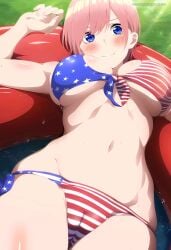 ai_anime_art ai_generated ai_hands american_flag_bikini go-toubun_no_hanayome nakano_ichika