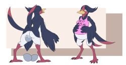 anthro avian beak bird bodily_fluids bottomless bottomless_anthro bottomless_female breasts claws clothed clothing egg female generation_3_pokemon genital_fluids genitals hand_wings hands_on_belly hi_res nintendo open_beak open_mouth oviposition pink_clothing pink_shirt pink_topwear pokemon pokemon_(species) pregnant pregnant_anthro pregnant_female pussy raised_tail shirt solo swellow tail toe_claws tomek1000 topwear vaginal_fluids vaginal_penetration winged_arms wings