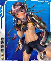 breasts facepaint female one_breast_out short_hair taimanin_asagi_battle_arena taimanin_asagi_battle_arena_all_card_gallery