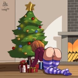 animated ass christmas dr_graevling female female_only original pussy solo sweater_girl thighhighs