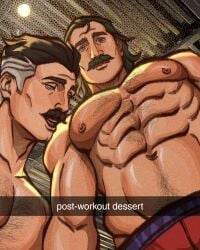 bara big_pecs crossover daddy dilf dispatch_(game) gay invincible invincible_(tv_series) male male_only moustache muscular muscular_male omni-man phenomaman vaile_valley