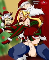 1girls ambitious_elf_jinx blonde_hair braum breasts cum cum_in_pussy cum_inside female green_eyes internal_cumshot jinx_(league_of_legends) league_of_legends long_hair mbhen114 open_mouth penetration penis poro_(league_of_legends) pussy riot_games santa_braum sex snowdown snowdown_showdown_series spellcaster_knight spread_legs vaginal_penetration