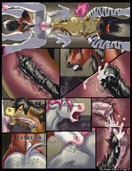 2017 anal anal_sex animal_genitalia animal_penis anthro anus ass balios_(brushfire) balls bisexual bite black_penis breasts brushfire chapter_2 comic cum cum_in_mouth cum_in_pussy cum_inside cumshot ejaculation english_text equine equine_penis erection felicia_(brushfire) fellatio female horsecock inside internal low-angle_view male mammal nipples open_mouth oral orgasm orgasm_face page_27 patreon penetration penis pussy pussy_juice sex straight teeth text worm's-eye_view xanthos_(brushfire) yaoi zebra zoey_(brushfire) zonkey