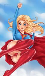 ange1witch cameltoe dc female_only kara_zor-el large_breasts supergirl supergirl_(series) superheroine upskirt