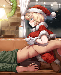 belko breasts christmas lolicept original original_character paizuri paizuri_on_her_lap shinjin-chan_(lolicept) straight tagme