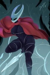 ass_visible_through_thighs big_breasts black_body breasts_bigger_than_head breasts_out cave chubby_female crotch_rope fanart hollow_knight hollow_knight:_silksong hollow_knight_(character) hoodie_lift hoodie_only hornet_(hollow_knight) mao13 masked_female neckline pussy_peek rope_bondage semi_nude showing_breasts standing_on_one_leg sword thick_ass thick_boobs thick_breasts thick_butt thick_legs thick_thighs tied_breasts tied_legs tied_up topless_female