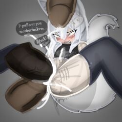 3boys cum_in_pussy double_penetration double_vaginal female gangbang original_character stickman