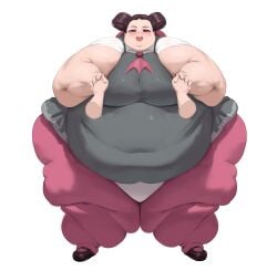 fat fat_arms fat_female fat_fetish female holding_hands hyper_fat lard_ass obese plus_size pokemon pokemon_oras pokemon_rse roxanne_(pokemon) softon ssbbw