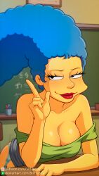 marge simpson from the simpsons by shool