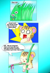 comic curby dialogue grass hamtaro_(series) ribbon sandy_(hamtaro) stan_(hamtaro) text