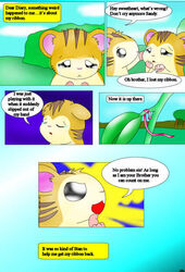 comic curby dialogue hamster hamtaro_(series) ribbon sandy_(hamtaro) stan_(hamtaro) tears text