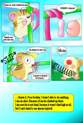 comic curby dialogue grass hamtaro_(series) ribbon sandy_(hamtaro) stan_(hamtaro) text