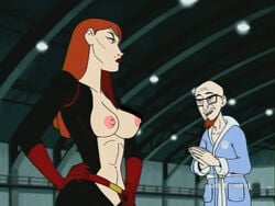 age_difference areola beauty_mark breasts breasts_out edit erect_nipples eyewear female large_breasts large_nipples long_hair male molotov_cocktease nipples pale_skin perky_breasts pose puffy_areola red_hair red_lipstick venture_brothers