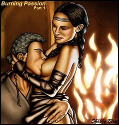 1boy 1girls anakin_skywalker attack_of_the_clones corset duo female fireplace indoors lake_country male naboo padme_amidala shabby_blue star_wars straight tamge varykino