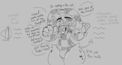 dialogue femboy furry grayscale jester jester_costume jester_outfit male midnight98 prostitute smelly tagme