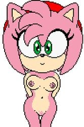 amy_rose animated areola big_eyes big_head blinking breasts chibi dancing digital_media_(artwork) eyelashes female green_eyes hairband hands_behind_back hedgehog low_res mammal navel nipples nude pink_hair pixel_art pubes quills sega shaking_butt smile solo sonic_(series) sonictopfan